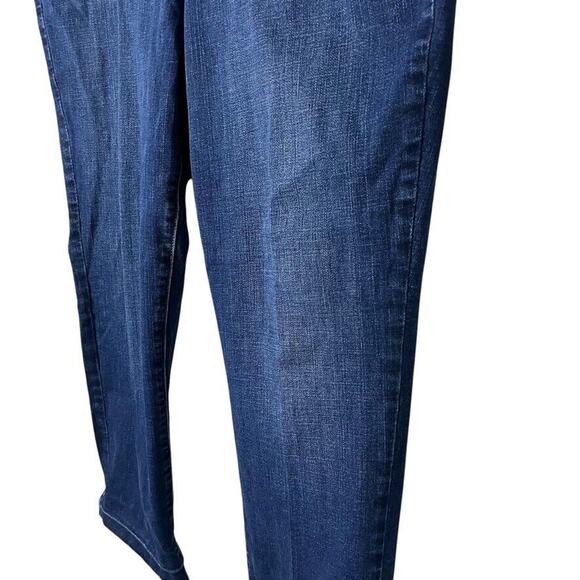 Talbots Straight Leg Womens Dark Wash Stretch Raw Hem High Rise Jeans sz 16 - Picture 9 of 16